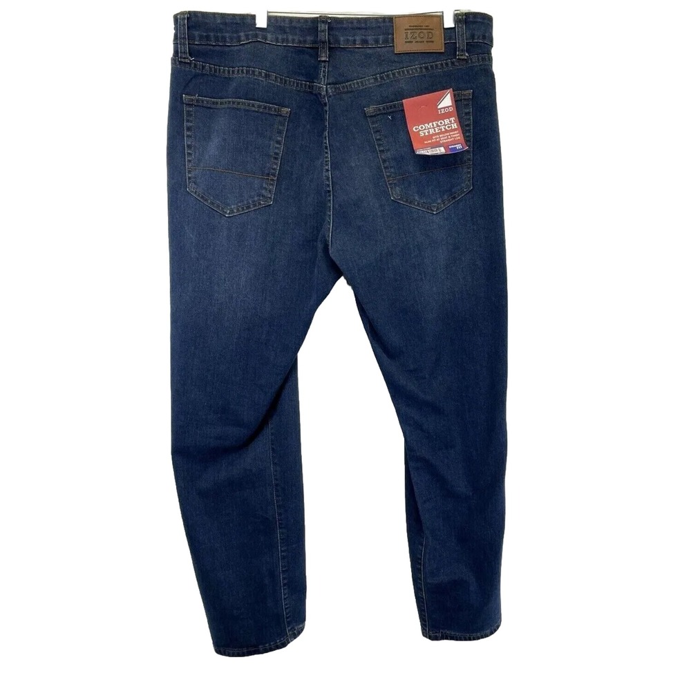 IZOD Comfort Stretch Mens Sz 40x30 Denim Blue Jeans (C14) NWTs